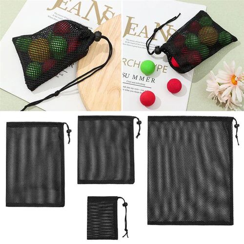 Durable Nylon Mesh Drawstring Storage Pouch Bag Multi Purpos