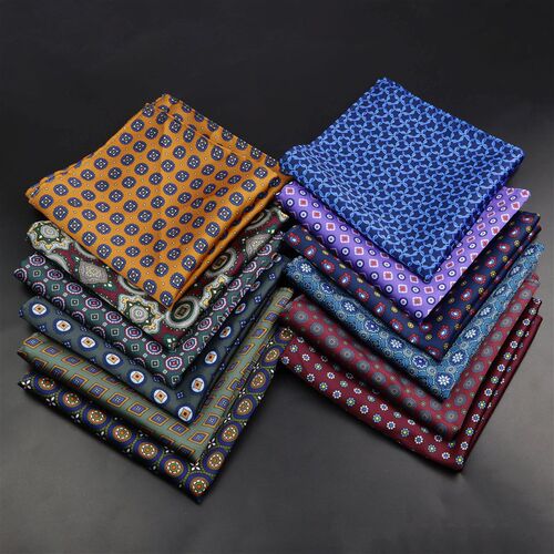 Mens Solid Colors Hankerchief Scarves Vintage Silk Satin Me