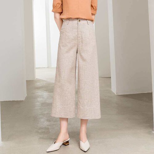 Linen Wide Leg Pants Womens Summer Thin Casual Artistic Loo