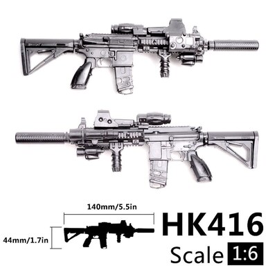 1/6th Mini Jigsaw Puzzle HK416 Automatic Rifle Plastic Black