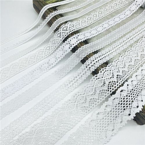 2yards White Cotton Lace Ribbon For Apparel Sewing Fabric Wh