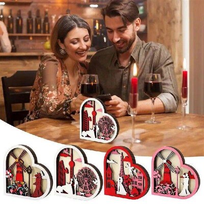 Valentines Day Wooden Table Centerpiece Windmill/Ferris