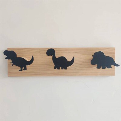 Wood Kids Dinosaur Coat Hooks Wide Application Multifunction