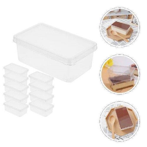 10 Pcs Clear Tiramisu Boxes Transparent Mousse Cake