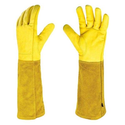 1 Pair Long Thorn Proof Gardening Gloves Breathable Leather