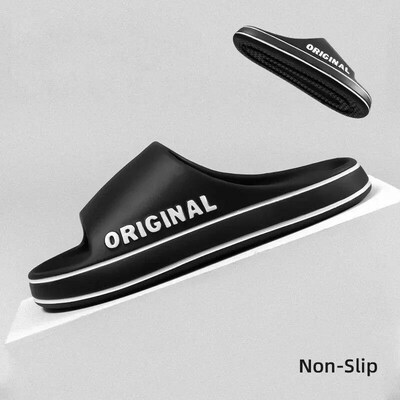 Feslishoet Women Letter Slippers Beach Slides Solid Color