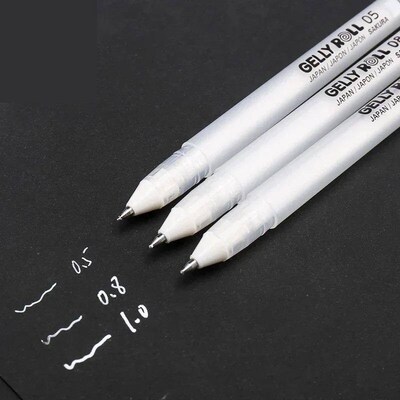 Sakura Gelly Roll Gel Pen White Color 0.5mm 0.8mm 1.0mm High