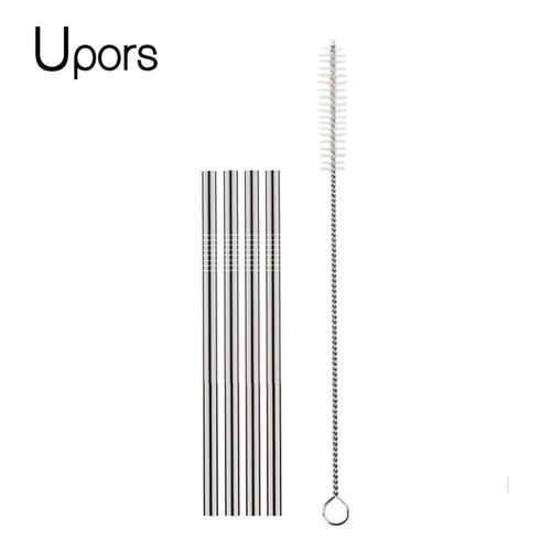 4pcs 130*6mm Kids Metal Straw Set Drinking Straw 304 Stainle
