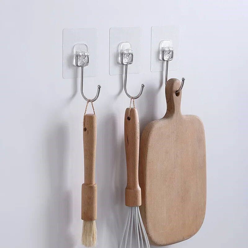Big Size Hook Self-Adhesive PVC Stainless Steel Transparent