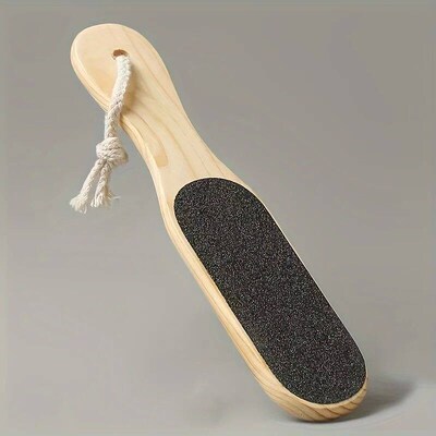 1pc Wooden Pedicure Foot File Smooth, Natural Wooden Handle