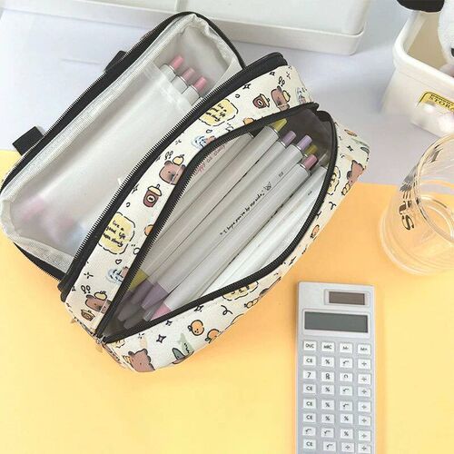 Cartoon Capybara Pencil Case For Girls Cute Kawaii Large Cap