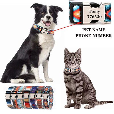 Pet Collar Personalized  Collar For Dog Cat Engraved ID Tag