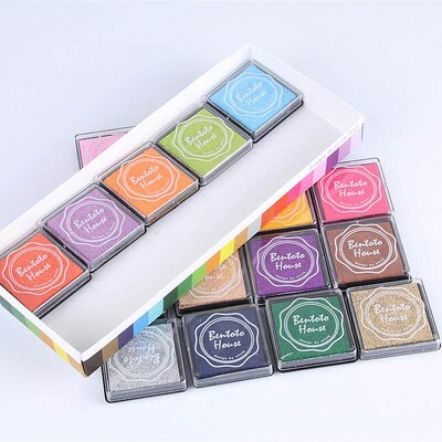 Stationery 4*4cm finger painting color ink pad  rubber stamp