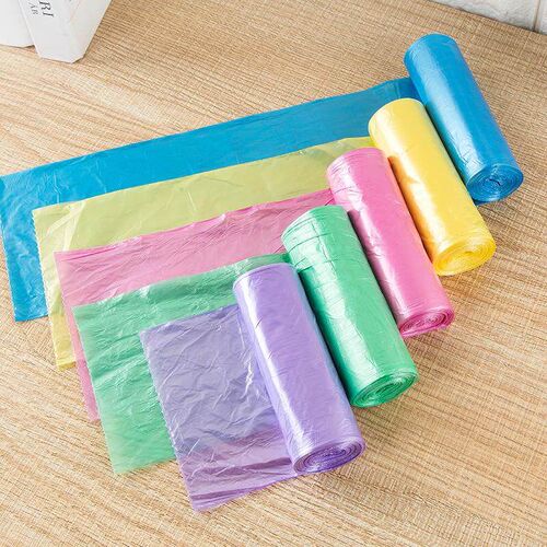 Colorful Continuous Roll Perforated Flat Top Trash Bags for