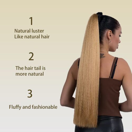 Wig tail Womens 2025 Natural Artificial Straight Hair Chemi