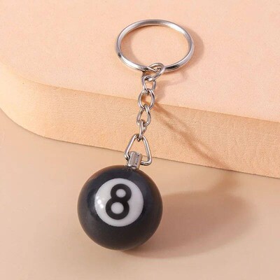Fashion Creative Billiard Pool Keychain Table Ball Key Ring