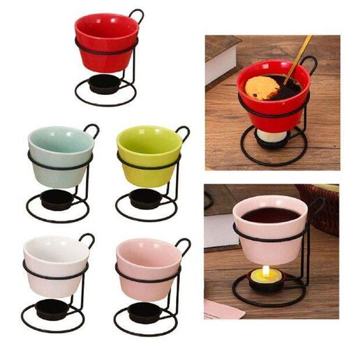 Fondue Pot Set with Rack Cheese Fondue Pot Ceramic Hot Pot