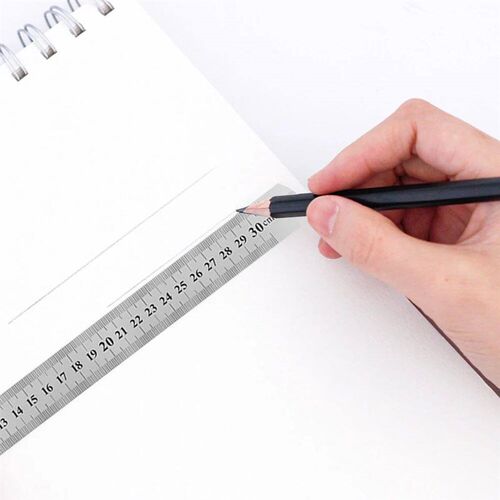 150mm/500mm Metal Scale Stainless Steel Straight Ruler Measu