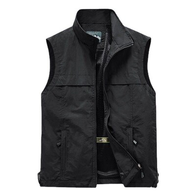 Vest Mens Outdoor Waistcoat Leisure Thin Middle-aged Photog