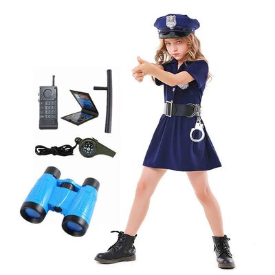 Girls Police Costumes Children Police Toy Gifts Halloween