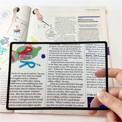 Full Page Large Sheet Magnifier Magnifying Glass Reading Aid