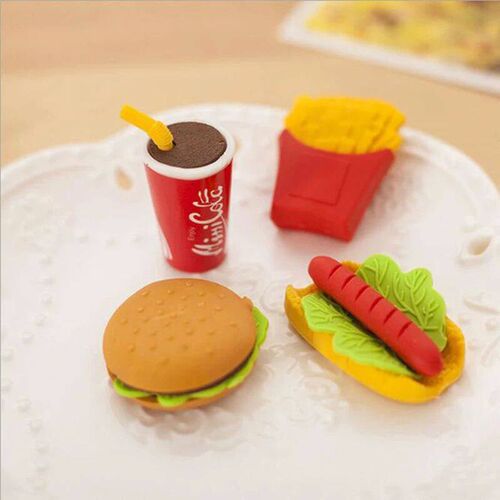 Wholesale! Cute Kawaii Cake Hamburger Food Drink Coke Eraser