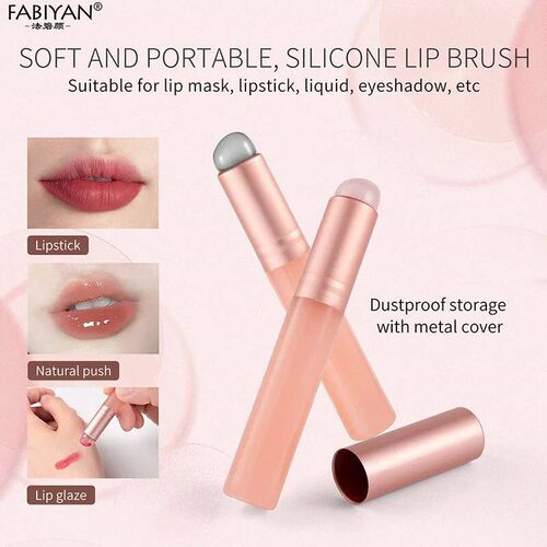 Pink/Black Silicone Lip Brush Women Girls Cosmetics Makeup