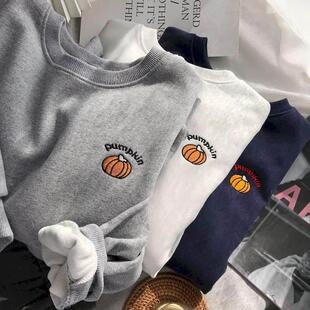 Sweatshirt Spring autumn Korean preppy small pumpkin embroid