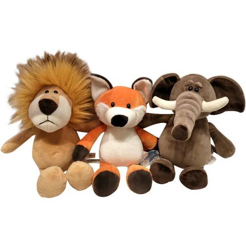 25cm Stuffed Lifelike Lion Tiger Elephant Monkey Leopard Gir