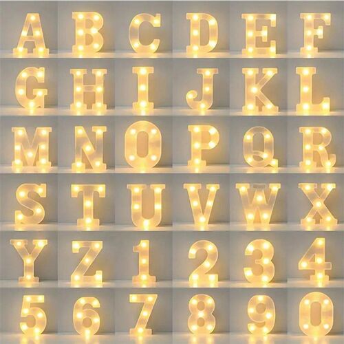 1pc White Decorative Led Light Up 6.3 Number Letters Sign