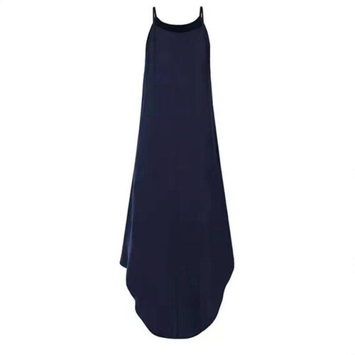 Women Dress Summer 2023 Casual Sleeveless Retro Halter Solid