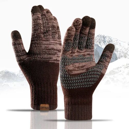 Winter Gloves for Men Knitted Large Size Warm Gloves Cycling