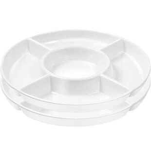 2Pcs Five Compartment Snack Plate Large Melamine Tray