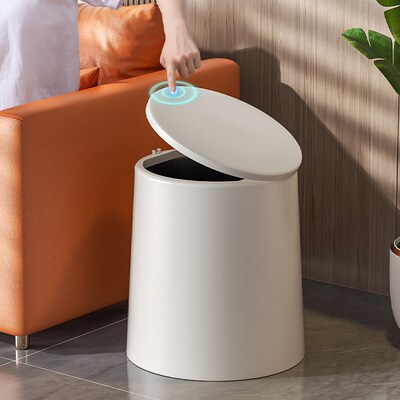 Rubbish Can Kitchen Toilet Trash with Press Lid Garbage Bin