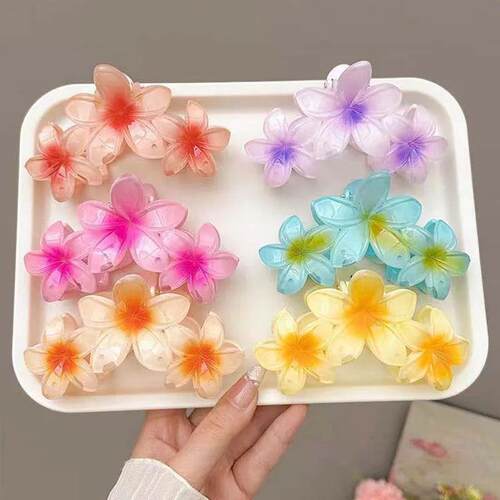 New Candy Color Flower Hair Claw Clips for Women Sweet Large