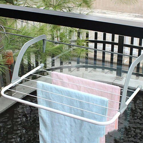 Balcony Clothes Airer Portable Towel Rack Extendible Foldabl