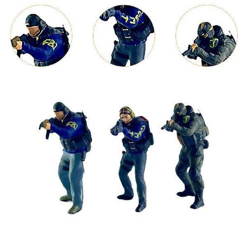 3Pcs 1:64 Standing Figure Model Sand Table Ornament in