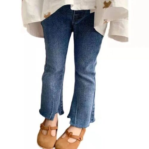 Fashion All-match Childrens Jeans Spring Autumn Girls Denim