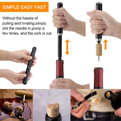 Air Pressure Pump Wine Bottle Opener Portable Stainless Stee