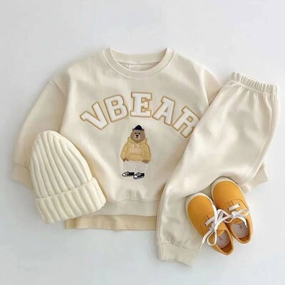 Winter Spring Baby Girls Boy Clothes Set Toddle Kid Cotton E