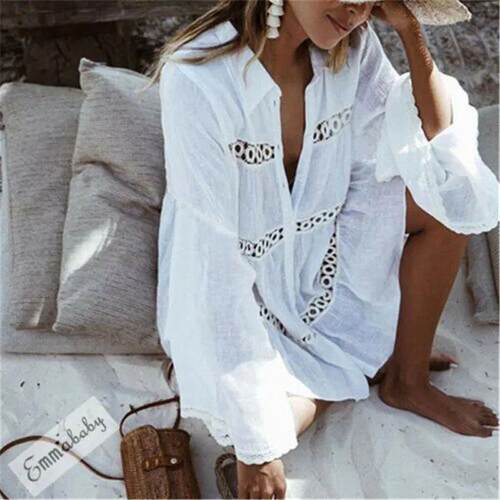 Women Beach ver Up Lace Hollow Crochet Swimsuit Beach Dress