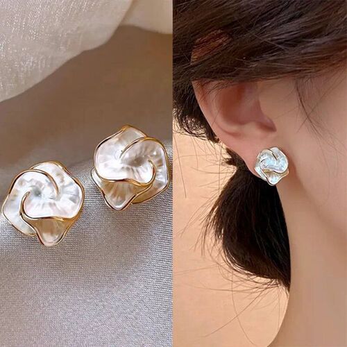 cate Camellia Stud Earring For Women Unique Flower Design Ea