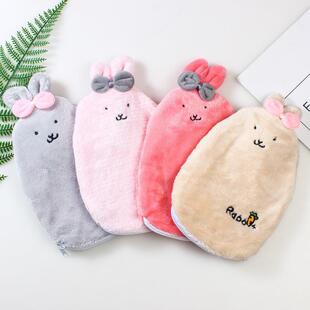 Adorable large bunny hot water bottle, plush fabric, portabl