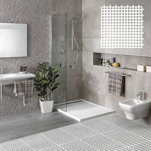 Rubber Floor Tiles Soft PVC Non-Slip Tile Splicing Shower Ma