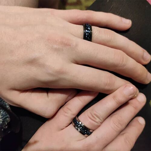 Fashion Stainless Steel Men Couple Ring Spinner Chain Rotabl