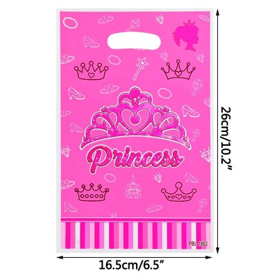 10pcs Printed Gift Bags Happy Birthday Plastic Candy Bag