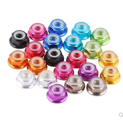 2-10pcs aluminum flange nylon lock nut m2 m2.5 m3 m4 m5 m6 m