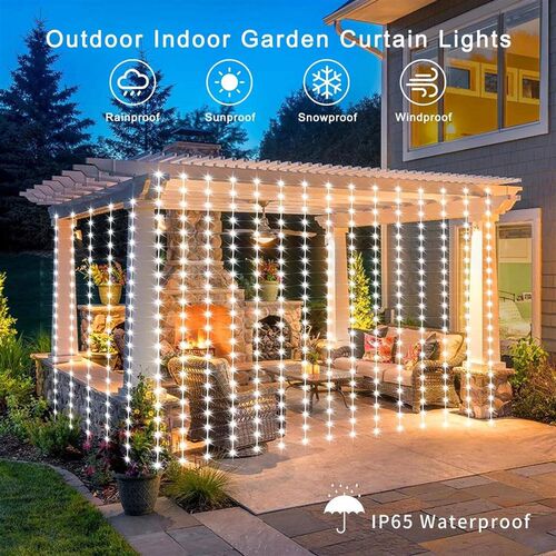 Solar Curtain Light Outdoor Waterproof Solar Fairy Garland S