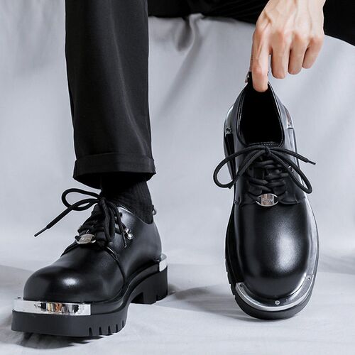 Mens Shoes 2025 Black Hair Stylist Tooling Martin Shoes All