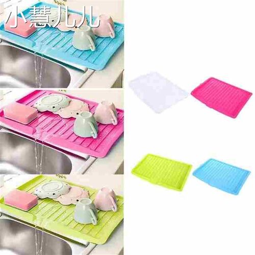 Kitchen Plastic Dish Drainer Tray Large Sink Drying Rack